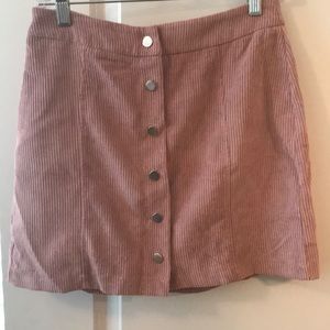 Light pink corduroy skirt with buttons